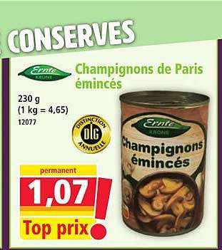Champignons de Paris émincés