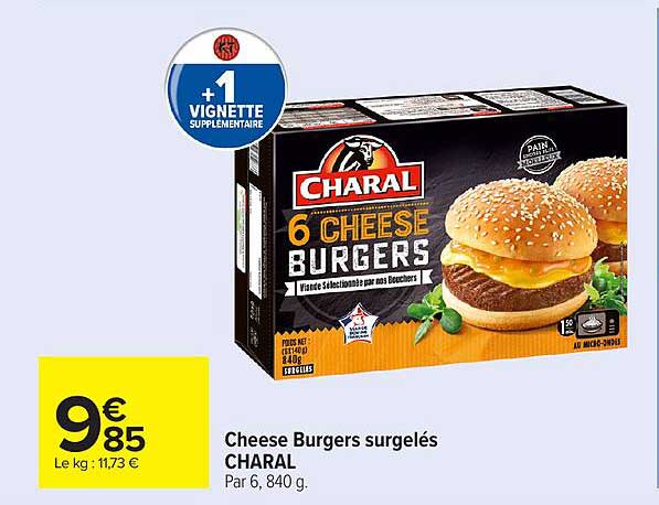 Cheese Burgers surgelés CHARAL
