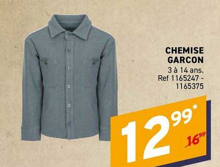 CHEMISE GARCON 3 à 14 ans. Ref 1165247 - 1165375