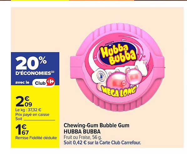 Chewing-Gum Bubble Gum HUBBA BUBBA