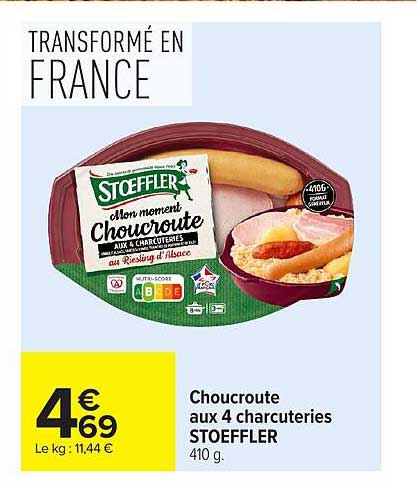 Choucroute aux 4 charcuteries STOEFFLER 410 g.