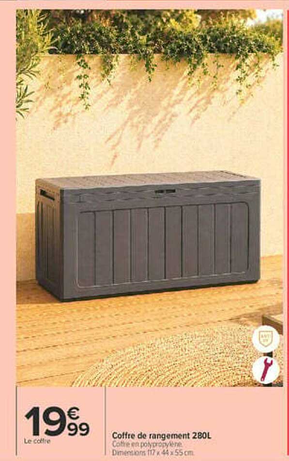 Coffre de rangement 280L