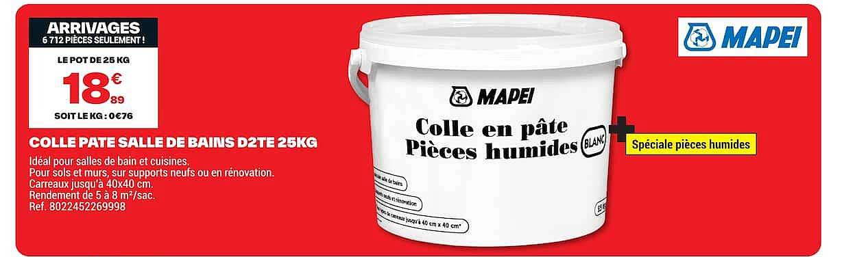 COLLE PATE SALLE DE BAINS D2TE 25KG