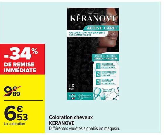 Coloration cheveux KERANOVE