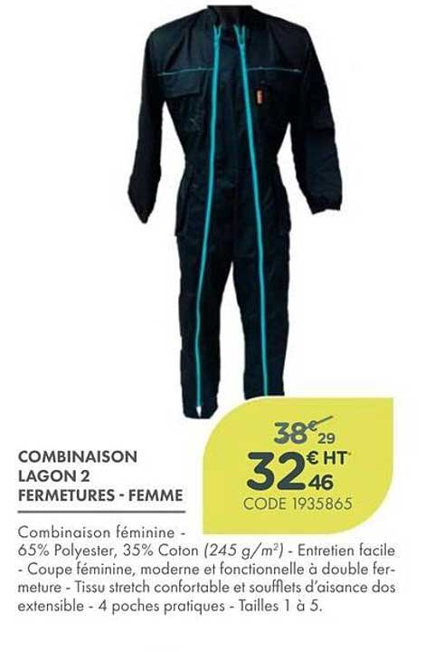 COMBINAISON LAGON 2 FERMETURES - FEMME