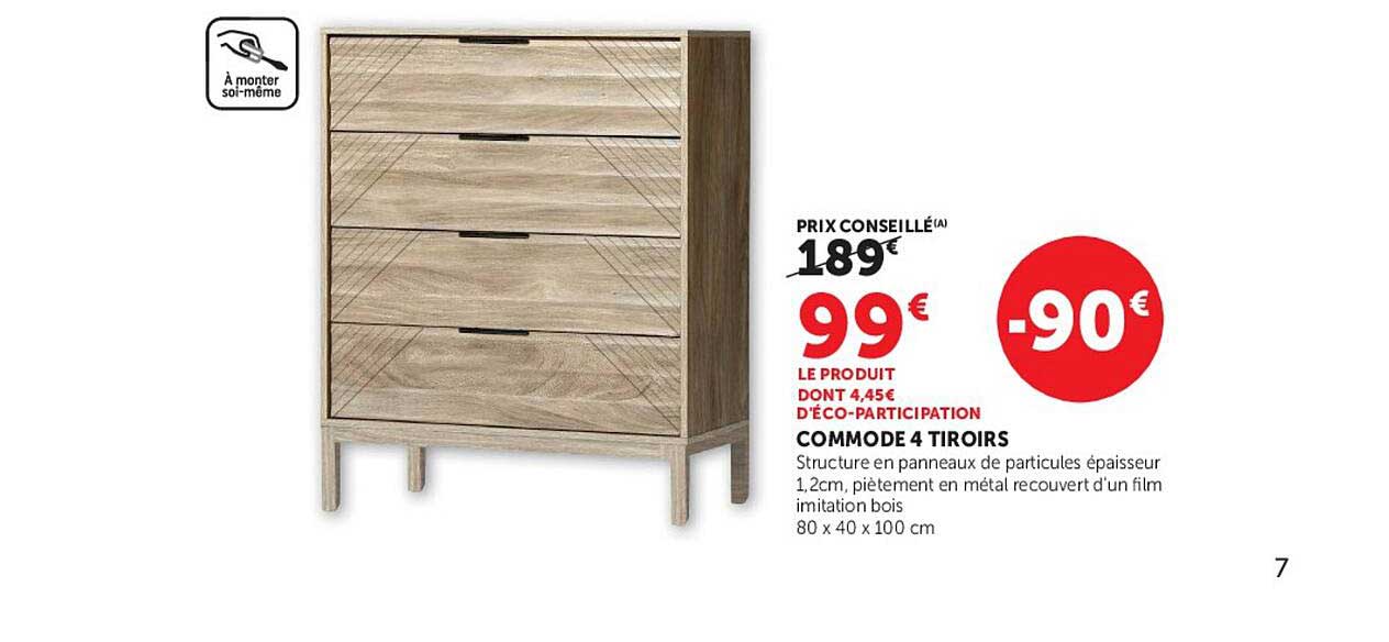 COMMODE 4 TIROIRS