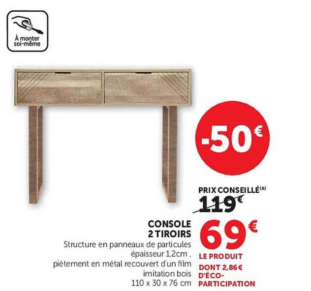 CONSOLE 2 TIROIRS