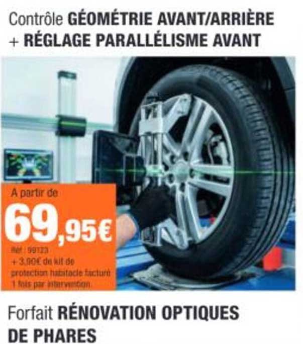 Contrôle GÉOMÉTRIE AVANT/ARRIÈRE + RÉGLAGE PARALLÉLISME AVANT