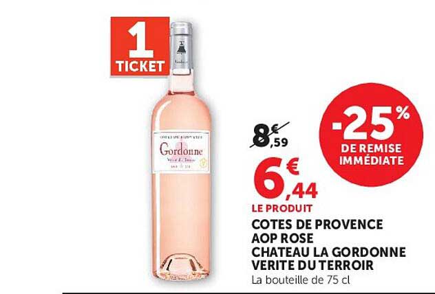 COTES DE PROVENCE AOP ROSE CHATEAU LA GORDONNE VERITE DU TERROIR