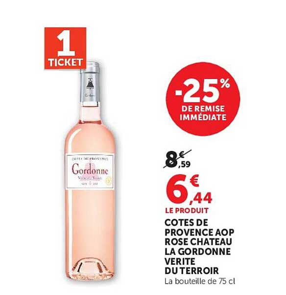 COTES DE PROVENCE AOP ROSE CHATEAU LA GORDONNE VERITE DU TERROIR