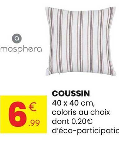 COUSSIN 40 x 40 cm, coloris au choix dont 0.20€ d’éco-participation