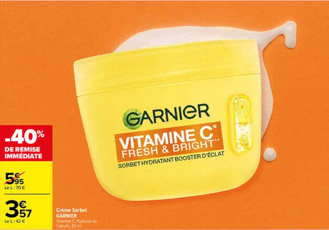 Crème Sorbet GARNIER Vitamine C Fresh & Bright