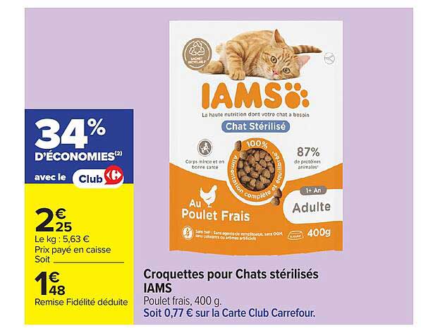 Croquettes pour Chats stérilisés IAMS