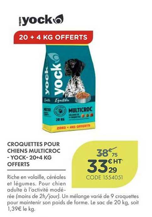 CROQUETTES POUR CHIENS MULTICROC - YOCK - 20+4 KG OFFERTS