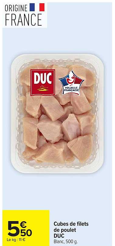Cubes de filets de poulet DUC