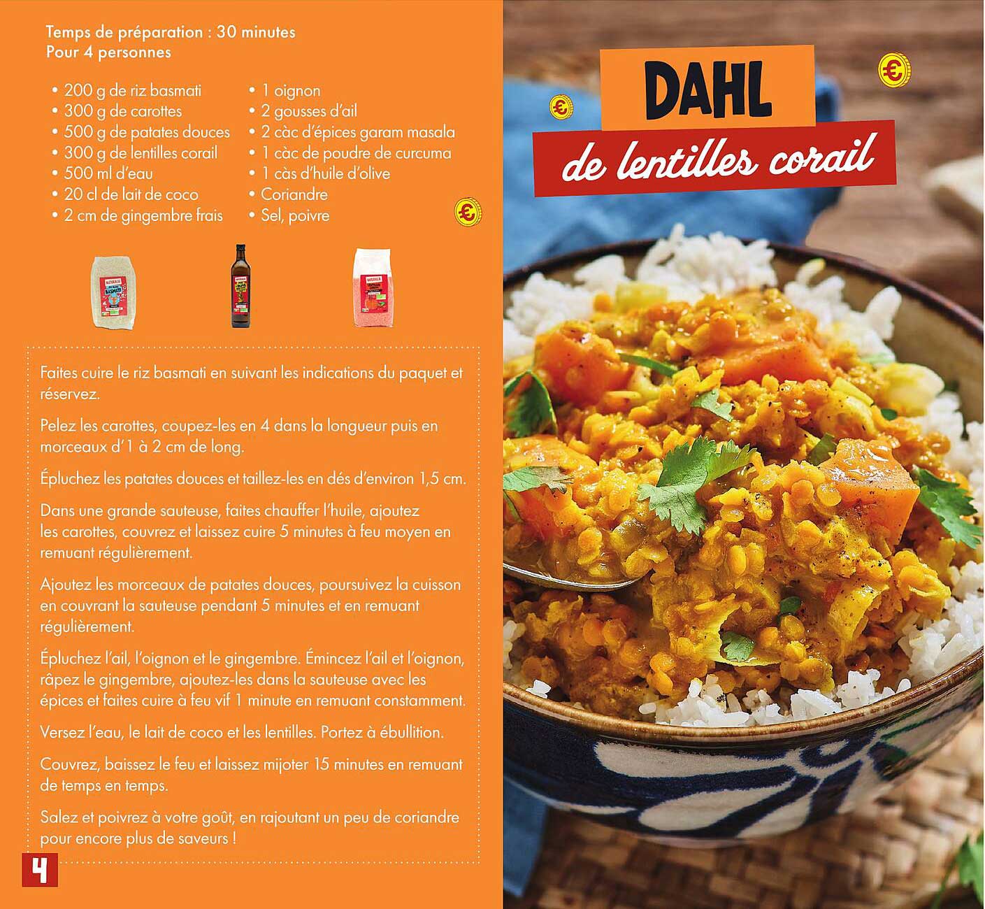DAHL de lentilles corail