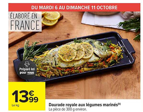 Daurade royale aux légumes marinés(k)