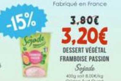 Dessert végétal Framboise Passion Sojade