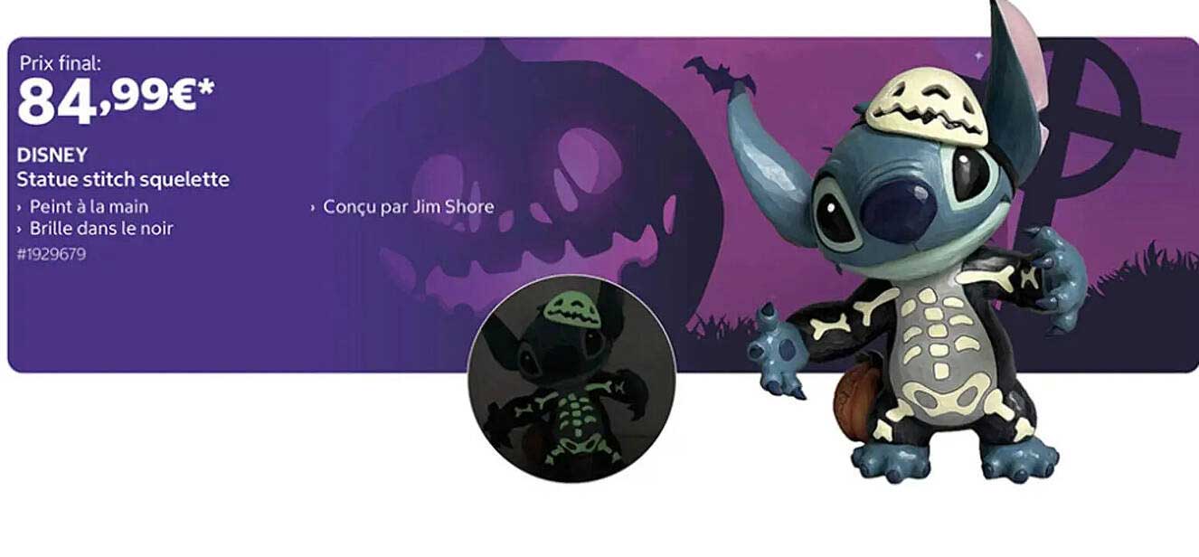 DISNEY Statue stitch squelette