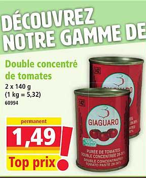 Double concentré de tomates