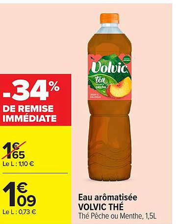 Eau aromatisée VOLVIC THÉ