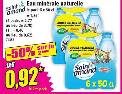 Eau minérale naturelle le pack 6 x 50 cl