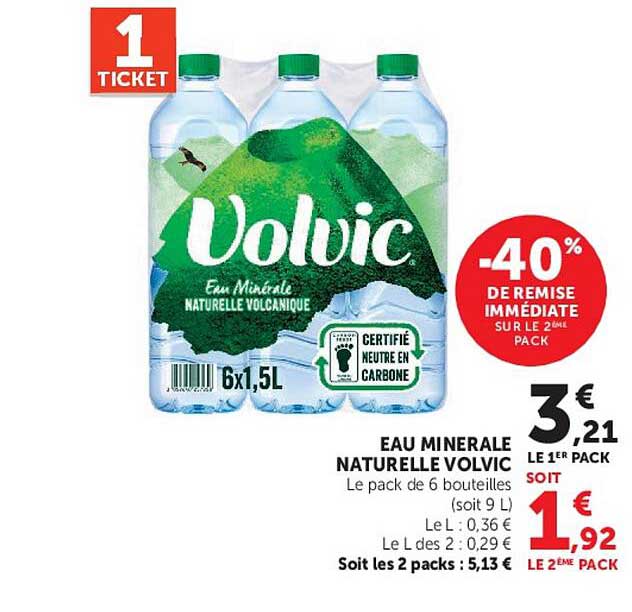 EAU MINERALE NATURELLE VOLVIC
