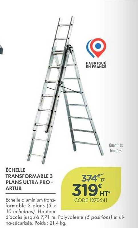ÉCHELLE TRANSFORMABLE 3 PLANS ULTRA PRO - ARTUB