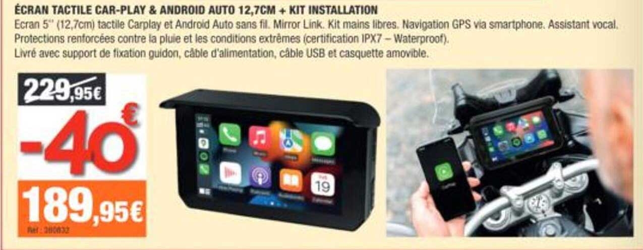 ECRAN TACTILE CAR-PLAY & ANDROID AUTO 12,7CM + KIT INSTALLATION