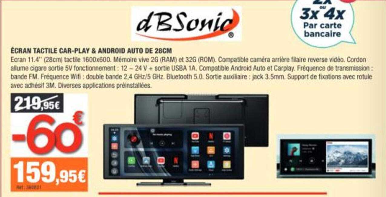 ÉCRAN TACTILE CAR-PLAY & ANDROID AUTO DE 28CM