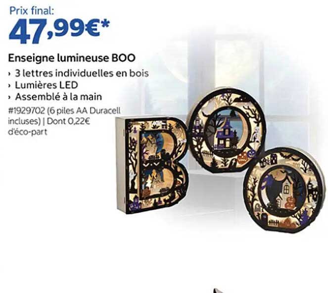 Enseigne lumineuse BOO