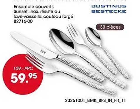 Ensemble couverts Sunset, inox, résiste au lave-vaisselle, couteau forgé 82716-00