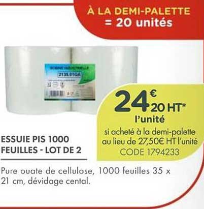 ESSUIE PIS 1000 FEUILLES - LOT DE 2