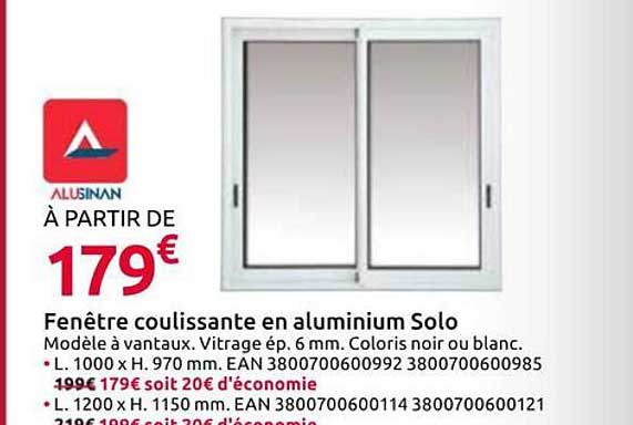 Fenêtre coulissante en aluminium Solo