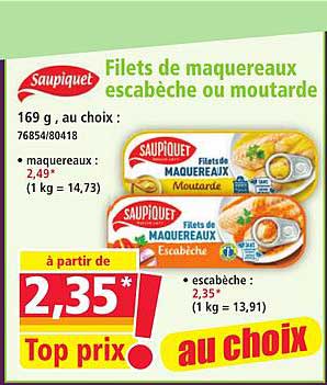 Filets de maquereaux escabèche ou moutarde