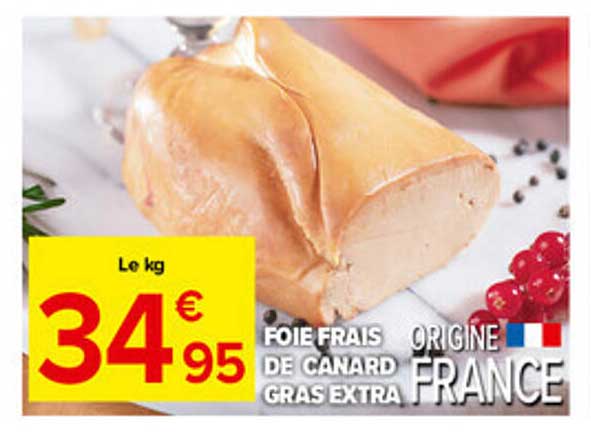 FOIE FRAIS DE CANARD GRAS EXTRA ORIGINE FRANCE