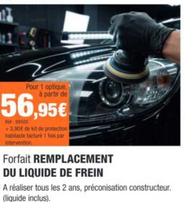 Forfait REMPLACEMENT DU LIQUIDE DE FREIN