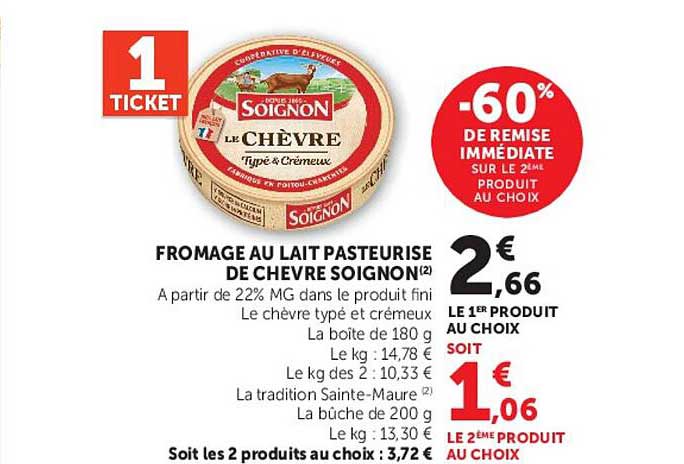 FROMAGE AU LAIT PASTEURISÉ DE CHÈVRE SOIGNON