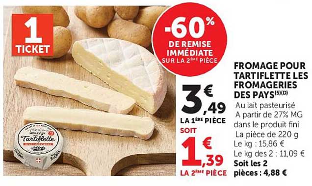 FROMAGE POUR TARTEFLETTE LES FROMAGERIES DES PAYS