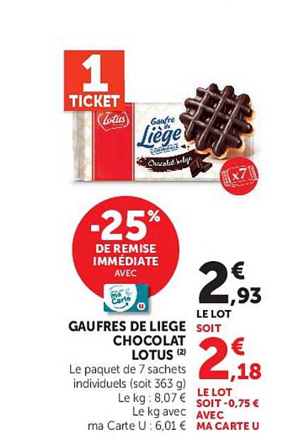GAUFRES DE LIEGE CHOCOLAT LOTUS
