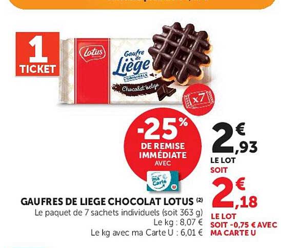 GAUFRES DE LIEGE CHOCOLAT LOTUS