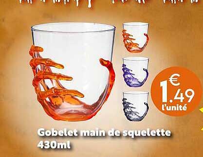 Gobelet main de squelette 430ml