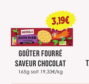 GOÛTER FOURRÉ SAVEUR CHOCOLAT