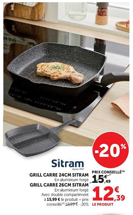 GRILL CARRE 24CM SITRAM