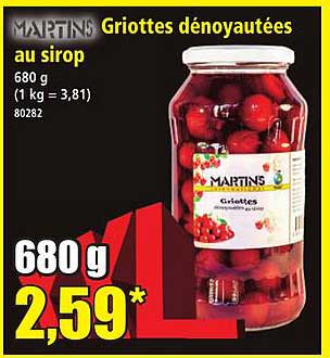 Griottes dénoyautées au sirop