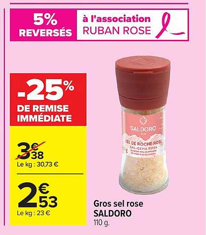 Gros sel rose SALDORO 110 g.