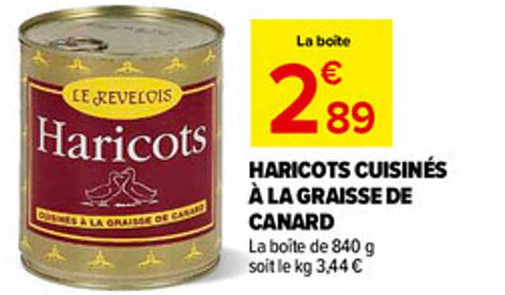 HARICOTS CUISINÉS À LA GRAISSE DE CANARD