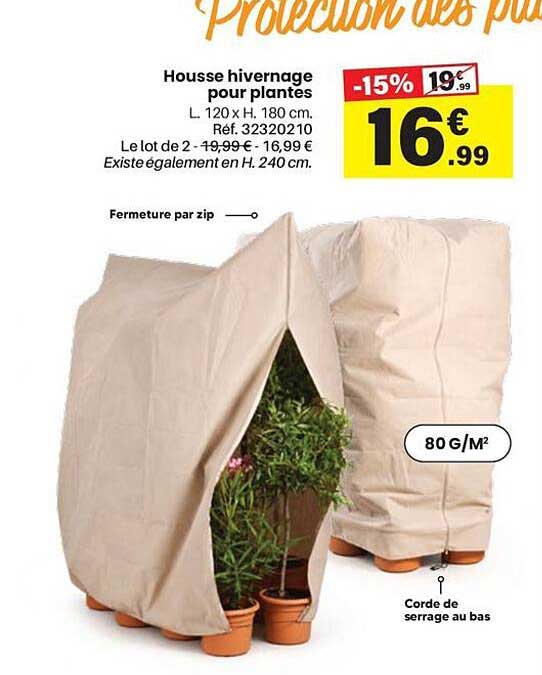 Housse hivernage pour plantes