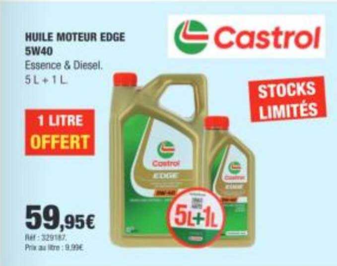 HUILE MOTEUR EDGE 5W40 Essence & Diesel. 5 L + 1 L