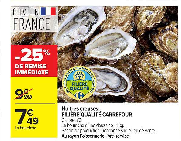 Huîtres creuses FILIÈRE QUALITÉ CARREFOUR